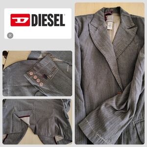 Diesel Gray Herringbone Blazer